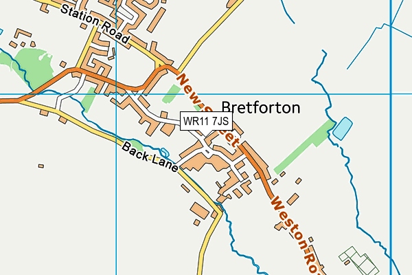 Bretforton Village School map (WR11 7JS) - OS VectorMap District (Ordnance Survey)
