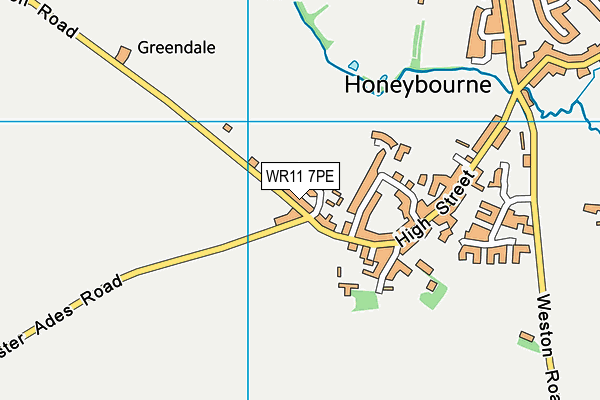 Honeybourne Harriers Sports Field map (WR11 7PE) - OS VectorMap District (Ordnance Survey)