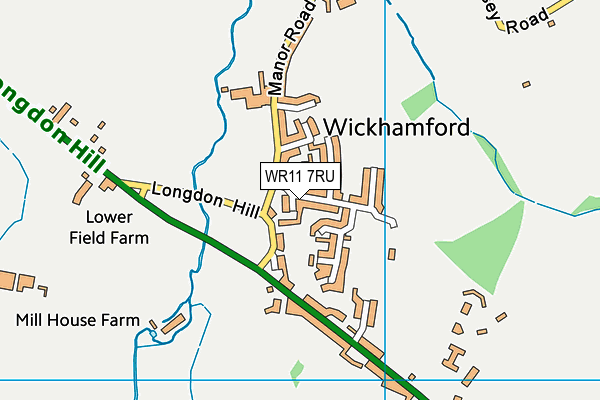 WR11 7RU map - OS VectorMap District (Ordnance Survey)