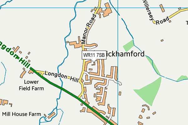 WR11 7SB map - OS VectorMap District (Ordnance Survey)