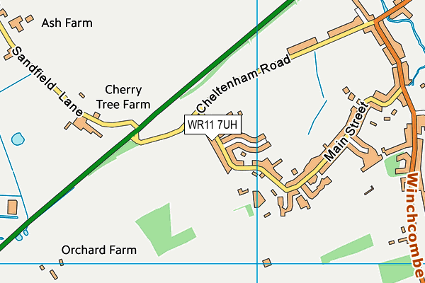 WR11 7UH map - OS VectorMap District (Ordnance Survey)