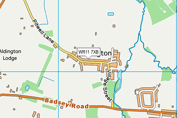 WR11 7XB map - OS VectorMap District (Ordnance Survey)