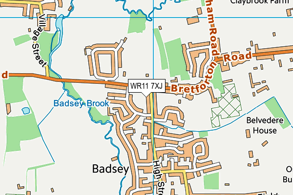WR11 7XJ map - OS VectorMap District (Ordnance Survey)