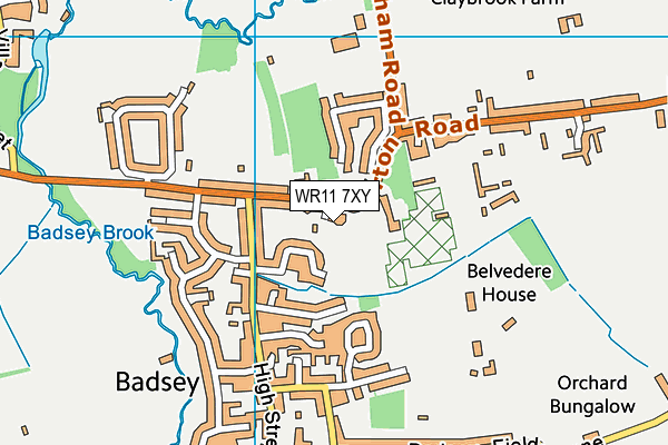 WR11 7XY map - OS VectorMap District (Ordnance Survey)