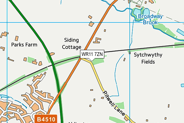 WR11 7ZN map - OS VectorMap District (Ordnance Survey)