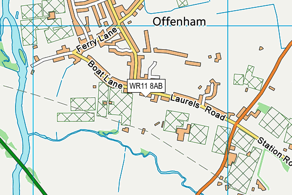 WR11 8AB map - OS VectorMap District (Ordnance Survey)