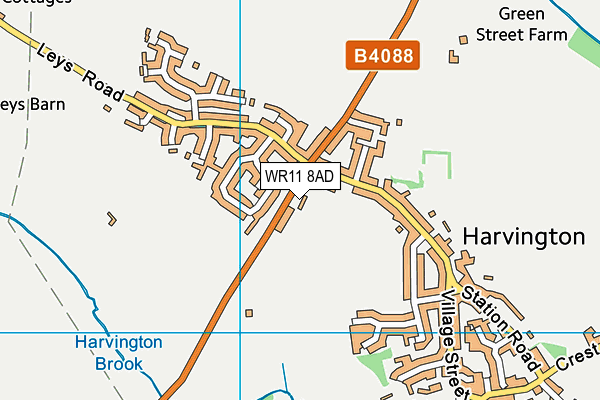 WR11 8AD map - OS VectorMap District (Ordnance Survey)