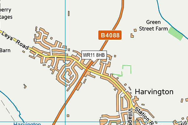 WR11 8HB map - OS VectorMap District (Ordnance Survey)