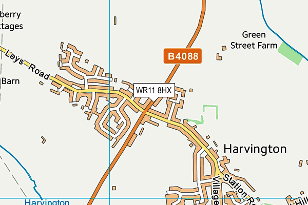 WR11 8HX map - OS VectorMap District (Ordnance Survey)