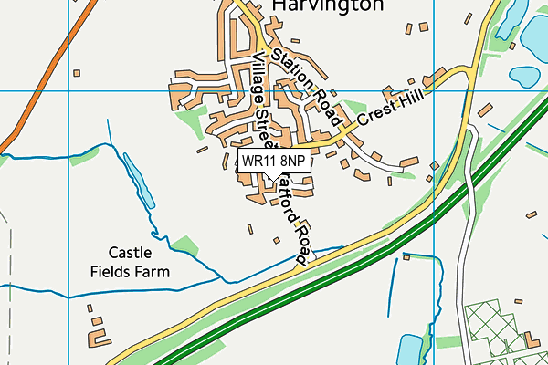 WR11 8NP map - OS VectorMap District (Ordnance Survey)