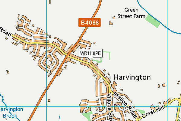 WR11 8PE map - OS VectorMap District (Ordnance Survey)