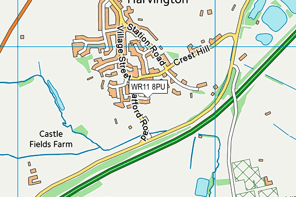 WR11 8PU map - OS VectorMap District (Ordnance Survey)