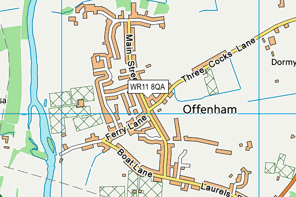 WR11 8QA map - OS VectorMap District (Ordnance Survey)