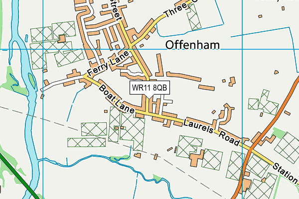 WR11 8QB map - OS VectorMap District (Ordnance Survey)