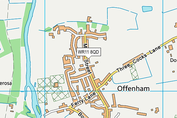 WR11 8QD map - OS VectorMap District (Ordnance Survey)