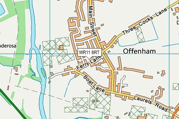 WR11 8RT map - OS VectorMap District (Ordnance Survey)