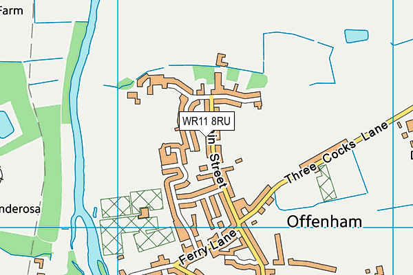 WR11 8RU map - OS VectorMap District (Ordnance Survey)