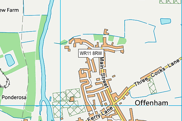 WR11 8RW map - OS VectorMap District (Ordnance Survey)