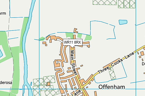 WR11 8RX map - OS VectorMap District (Ordnance Survey)