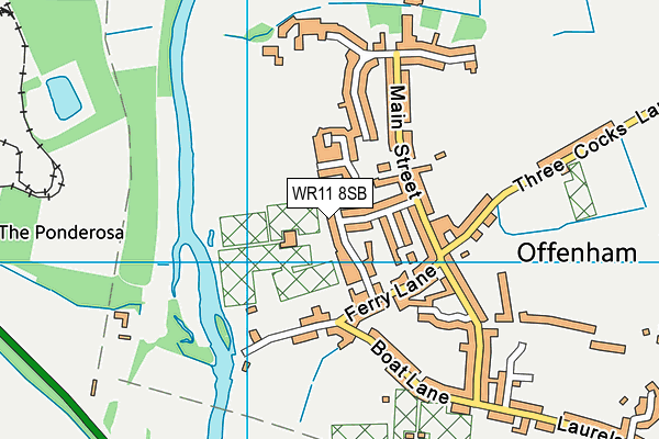WR11 8SB map - OS VectorMap District (Ordnance Survey)