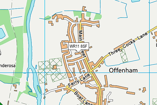 WR11 8SF map - OS VectorMap District (Ordnance Survey)