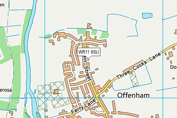 WR11 8SU map - OS VectorMap District (Ordnance Survey)