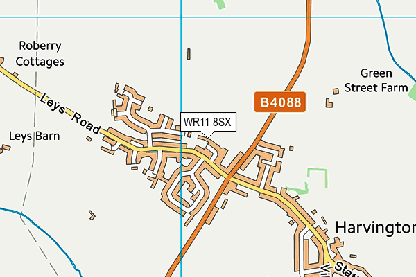 WR11 8SX map - OS VectorMap District (Ordnance Survey)