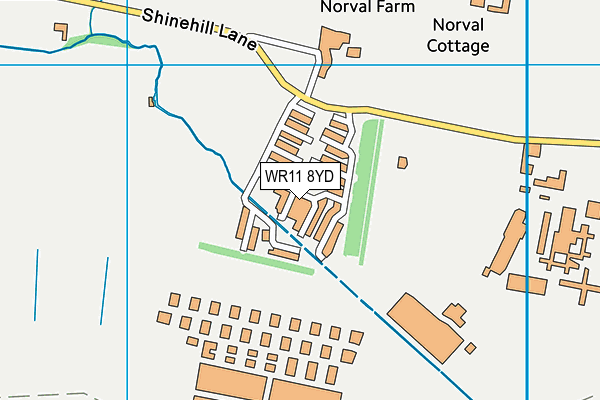 WR11 8YD map - OS VectorMap District (Ordnance Survey)