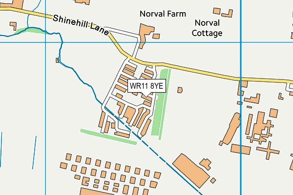 WR11 8YE map - OS VectorMap District (Ordnance Survey)