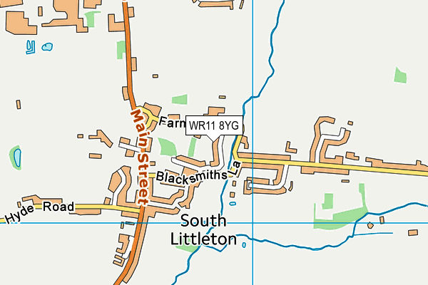 WR11 8YG map - OS VectorMap District (Ordnance Survey)