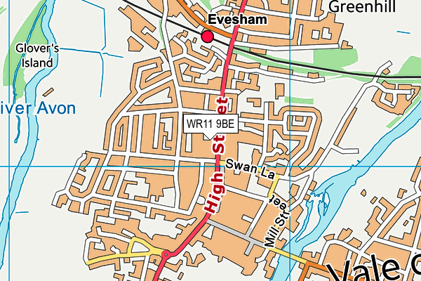 WR11 9BE map - OS VectorMap District (Ordnance Survey)