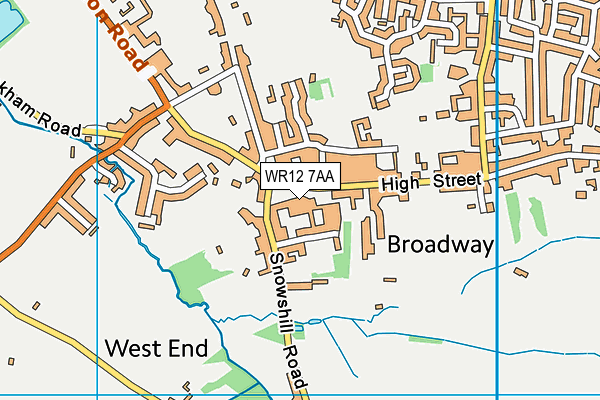 WR12 7AA map - OS VectorMap District (Ordnance Survey)