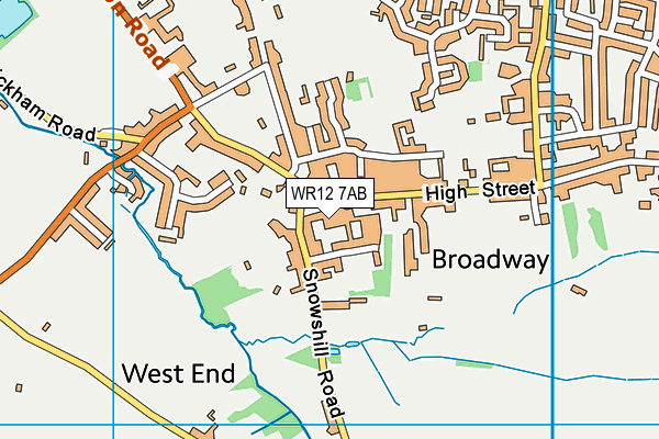 WR12 7AB map - OS VectorMap District (Ordnance Survey)