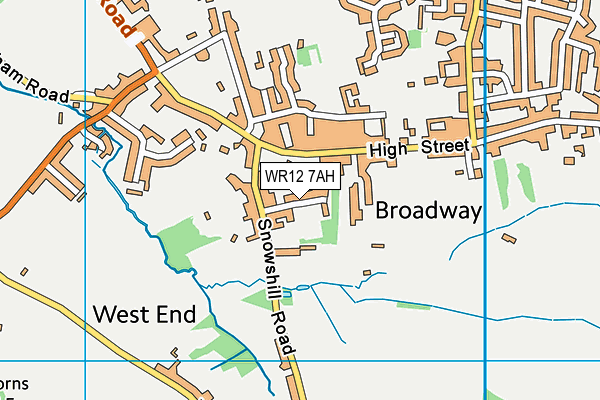 WR12 7AH map - OS VectorMap District (Ordnance Survey)
