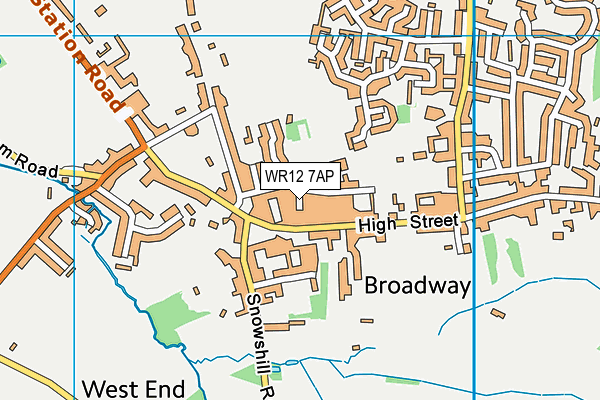 WR12 7AP map - OS VectorMap District (Ordnance Survey)