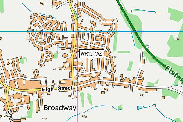 WR12 7AZ map - OS VectorMap District (Ordnance Survey)