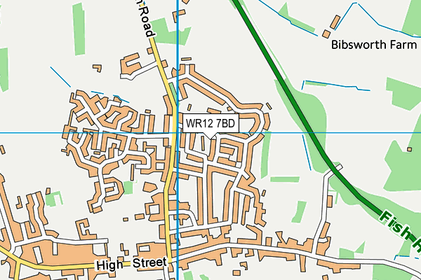 WR12 7BD map - OS VectorMap District (Ordnance Survey)