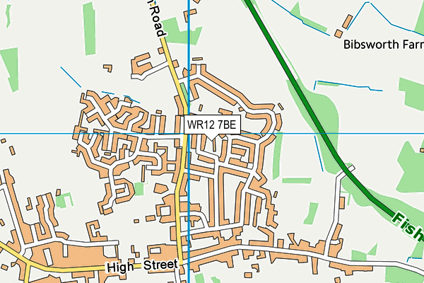 WR12 7BE map - OS VectorMap District (Ordnance Survey)