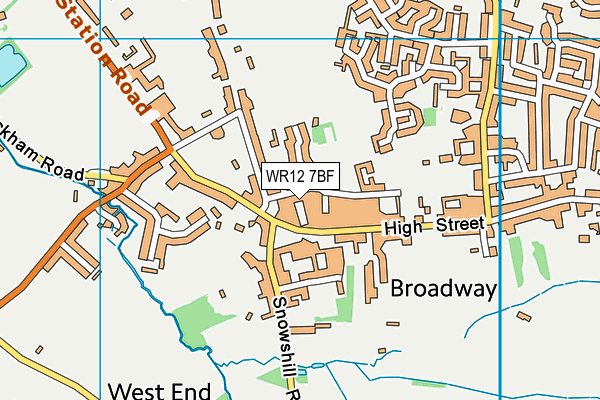 WR12 7BF map - OS VectorMap District (Ordnance Survey)