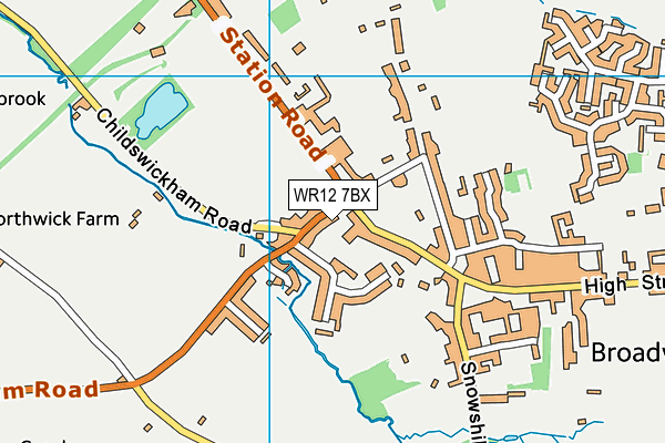 WR12 7BX map - OS VectorMap District (Ordnance Survey)