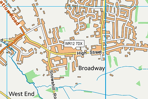WR12 7DX map - OS VectorMap District (Ordnance Survey)