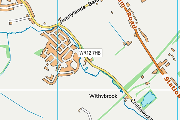 WR12 7HB map - OS VectorMap District (Ordnance Survey)