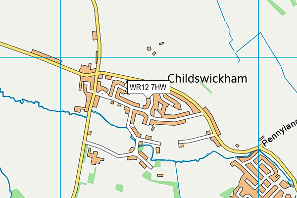 WR12 7HW map - OS VectorMap District (Ordnance Survey)