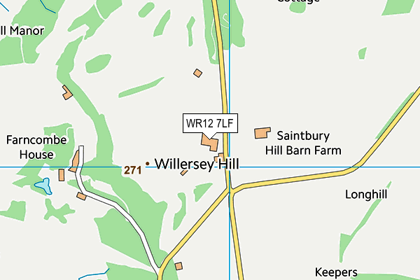 WR12 7LF map - OS VectorMap District (Ordnance Survey)