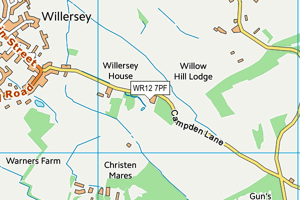 WR12 7PF map - OS VectorMap District (Ordnance Survey)