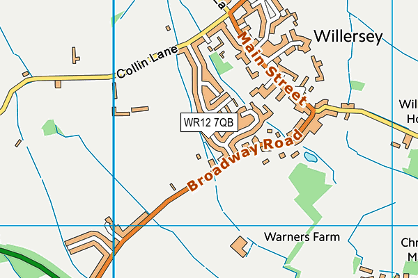 WR12 7QB map - OS VectorMap District (Ordnance Survey)