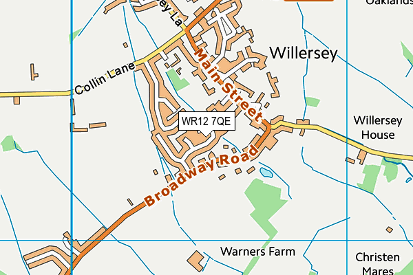 WR12 7QE map - OS VectorMap District (Ordnance Survey)