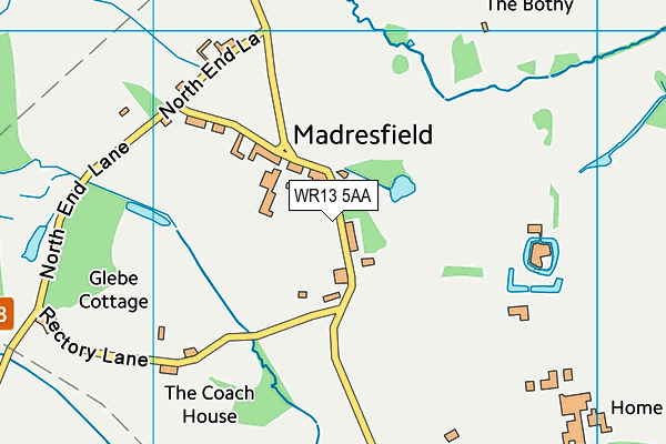 Madresfield CofE Primary School map (WR13 5AA) - OS VectorMap District (Ordnance Survey)