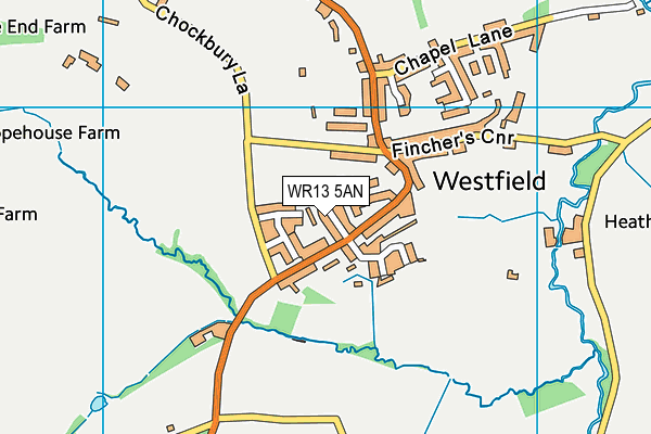 WR13 5AN map - OS VectorMap District (Ordnance Survey)