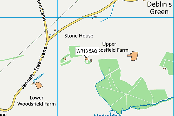 WR13 5AQ map - OS VectorMap District (Ordnance Survey)